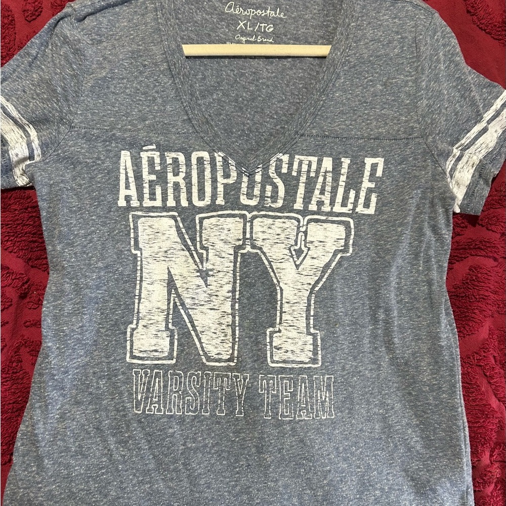 Aeropostale Heather Blue Crewneck Tee